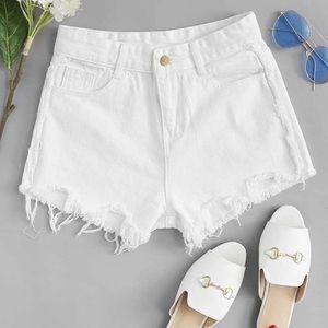 White denim shorts